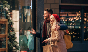 Couple window shopping.