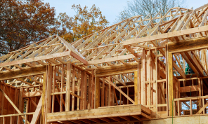 New construction of a house frame.