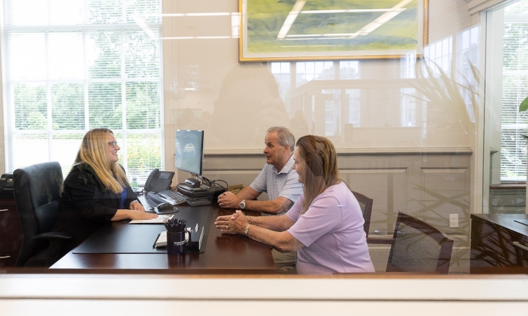 Customers meeting with a Personal Banker at Watertown Savings Bank.
